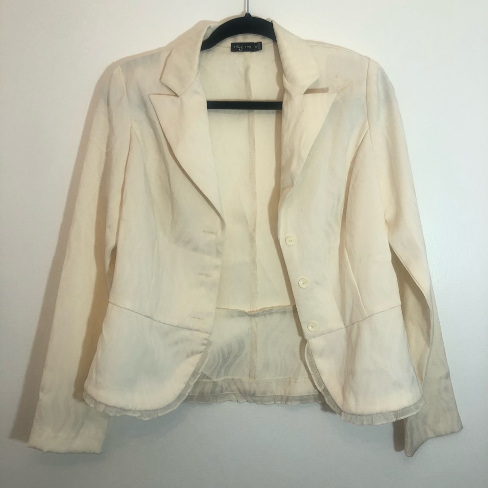 Off White Ruby Rox Zebra Print Jacket - Picture 3 of 7
